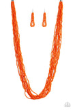 Paparazzi Accessories Congo Colada Orange Seed Bead Necklace