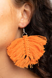 Paparazzi Accessories Macrame Mamba Orange Earring