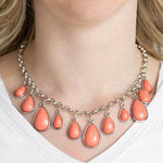 Paparazzi Accessories Jaw Dropping Diva Orange Necklace